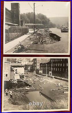 Lot of Vintage 19 Real 8x10 Photos Naugatuck CT Great Flood Disaster 19 Aug 1955