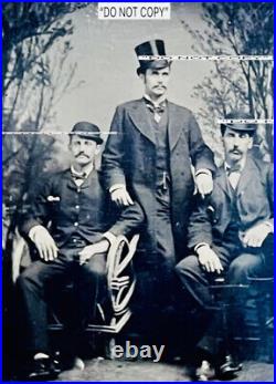 Luke Short, Virgil Earp & Doc Holliday Tintype Photo. SUPER SCARCE. Excellent