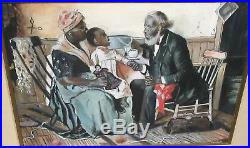 M. Peaker African American Doctor House Call Vintage Original Watercolor Painting