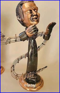 MCM COPPER FIGURINES of African AMERICAN JAZZ MUSICIANS BLACK AMERICANA AS IS