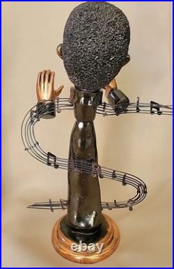 MCM COPPER FIGURINES of African AMERICAN JAZZ MUSICIANS BLACK AMERICANA AS IS