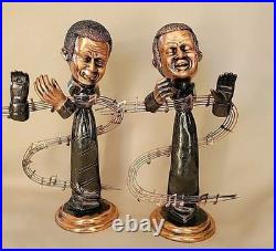 MCM COPPER FIGURINES of African AMERICAN JAZZ MUSICIANS BLACK AMERICANA AS IS
