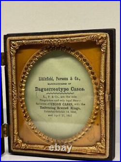 MINT! C1857 Daguerreotype Union Case Littlefield, Parsons & Co, Riveted Hinge