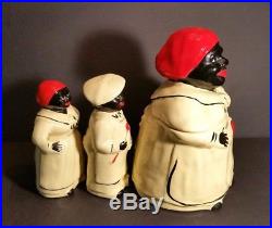 Mammy Cookie Jar with Salt and Pepper Shakers -hand decorated with 22 karat