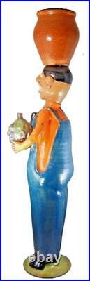 Marvin Bailey Southern Folk Art Pottery Statue of a Man With Pot & Face Jugs 27