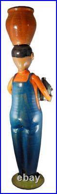 Marvin Bailey Southern Folk Art Pottery Statue of a Man With Pot & Face Jugs 27