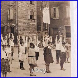 Mass Drill Philadelphia School Photo 1920s Campbell-Lyons Children Vintage A221