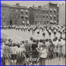 Mass Drill Philadelphia School Photo 1920s Children Bicycle Vintage Antique A228