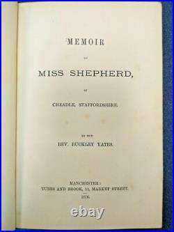 Memoir of Miss Shepherd of Cheadle RARE 1876 1st EdImportant Anti-Slavery Work
