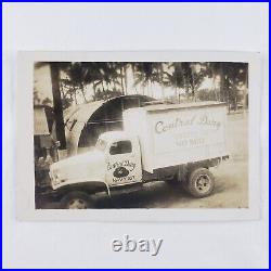 Milk Truck Milne Bay New Guinea WW2 Photo 1940s Vintage Original Navy Dairy E382