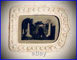 Miniature Gem Tintype Photo / Tomb of President George Washington Rare 1860s