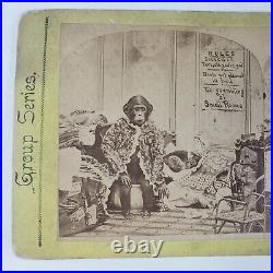 Monkey Chimpanzee Beds Crowded Room Summer Hotel Rules 1880s Stereoview H289