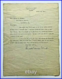 NAACP Co-Founder Oswald Garrison Villard 1911 Letter Abolitionist John Brown