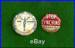 NAACP Negro Political Campaign Pinback Button Anti Lynching Pin Civil Rights