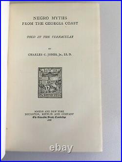 NEGRO MYTHS from GEORGIA COAST Charles C. Jones Jr 1888 GULLAH African American