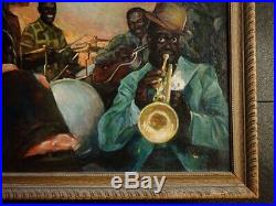 NY JAZZ 1933 Painting Louis Armstrong GRAND CENTRAL SCHOOL Harlem Renaissance