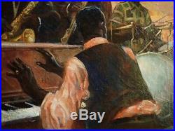 NY JAZZ 1933 Painting Louis Armstrong GRAND CENTRAL SCHOOL Harlem Renaissance