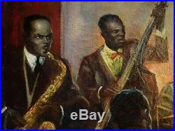 NY JAZZ 1933 Painting Louis Armstrong GRAND CENTRAL SCHOOL Harlem Renaissance