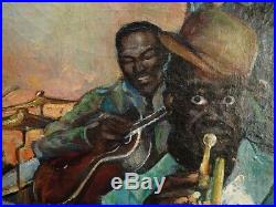 NY JAZZ 1933 Painting Louis Armstrong GRAND CENTRAL SCHOOL Harlem Renaissance