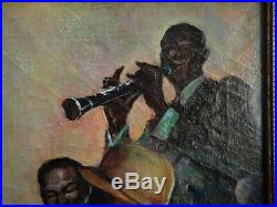 NY JAZZ 1933 Painting Louis Armstrong GRAND CENTRAL SCHOOL Harlem Renaissance
