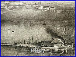 Nantasket Beach Hull, Ma 1879 Lg B & W Engraving, R P Mallory Laid Down/unframed