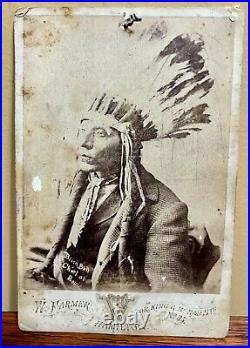 Native American Black Bull Cabinet Card Photo W Farmer Photography