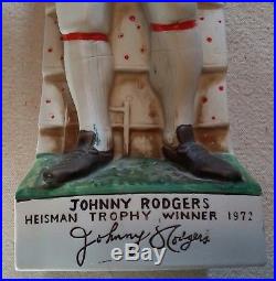 Nebraska Huskers JOHNNY The Jet RODGERS 1972 HEISMAN WINNER RED Decanter