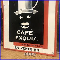 Negronoir French Coffee Cafe Original Embossed Tin Sign C1925 Black Americana