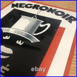 Negronoir French Coffee Cafe Original Embossed Tin Sign C1925 Black Americana