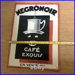 Negronoir French Coffee Cafe Original Embossed Tin Sign C1925 Black Americana