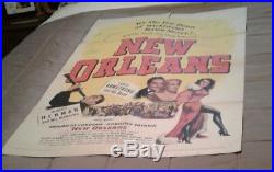 New Orleans Louis Armstrong Billie Holiday rare original movie poster 1947