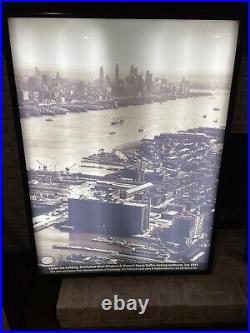 New York City Skyline Hoboken Shipyard 1951 Fluorescent light box 38 x 50