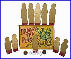 Nice Example Scarce Milton Bradley Darkey Ten Pins Game Black Americana