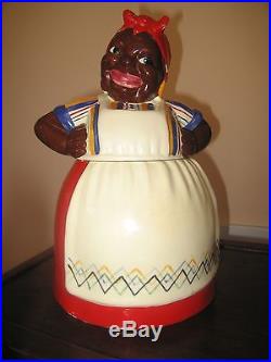 Nice Vintage Black Americana Sassy Mammy Cookie Jar Signed Brayton 1940's
