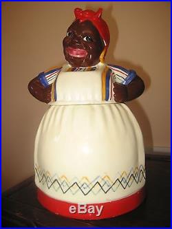 Nice Vintage Black Americana Sassy Mammy Cookie Jar Signed Brayton 1940's