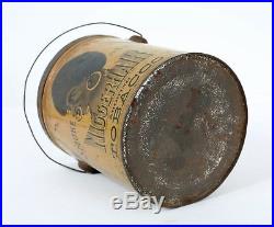 Niggerhair Bigger Hair Tobacco Tin Pail Black Americana Great Condition with Lid