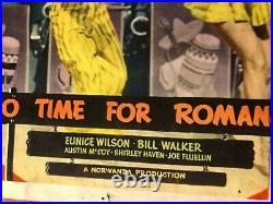 No Time for Romance Very Rare 1948 Window Card Display Eunice Wilson Bill Walker