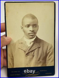 Norfolk, VA Photograph of a Young African American Gentleman Cabinet Card Photo
