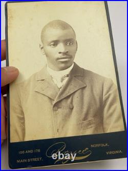 Norfolk, VA Photograph of a Young African American Gentleman Cabinet Card Photo