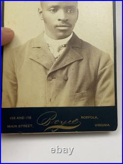 Norfolk, VA Photograph of a Young African American Gentleman Cabinet Card Photo