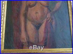 Nude African American Painting Portrait Black Americana Collection Vintage Huge