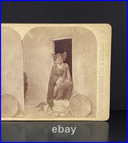 Numpayu (Nampeyo) Hopi Hano Pueblo 1800's W. H. Jackson & Co. Stereo View Photo