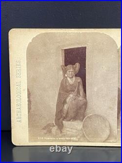 Numpayu (Nampeyo) Hopi Hano Pueblo 1800's W. H. Jackson & Co. Stereo View Photo