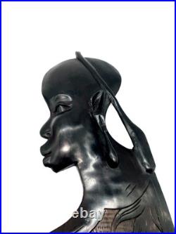 OAK Vintage Black Americana Wall Decor Hand Carved Wood African Mask (Set Of 2)