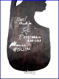 OAK Vintage Black Americana Wall Decor Hand Carved Wood African Mask (Set Of 2)