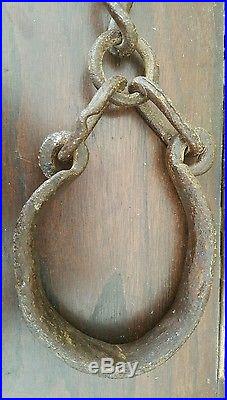 ORIGINAL ANTIQUE SLAVE Shackles 18th Century FORGED IRON -EXTREMELY RARE