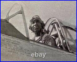 ORIGINAL WW2 U. S. ARMY AIR CORPS TUSKEGEE AIRMEN PILOT with PLANE PHOTO c1943