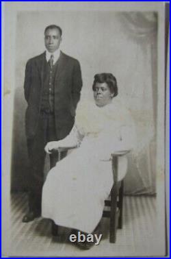 Old RPPC African American Couple HUSBAND & WIFE Black Americana CINCINNATI OH