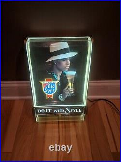 Old Style Beer Lighted Sign Do it with Style Beautiful Black Woman Americana