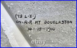 Orig 8x10 Glass PHOTO Negative LIRR Douglaston Queens Long Island Rail Road NYC